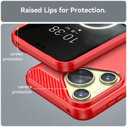 For Huawei Pura 70 Brushed Texture Carbon Fiber TPU Phone Case(Red)