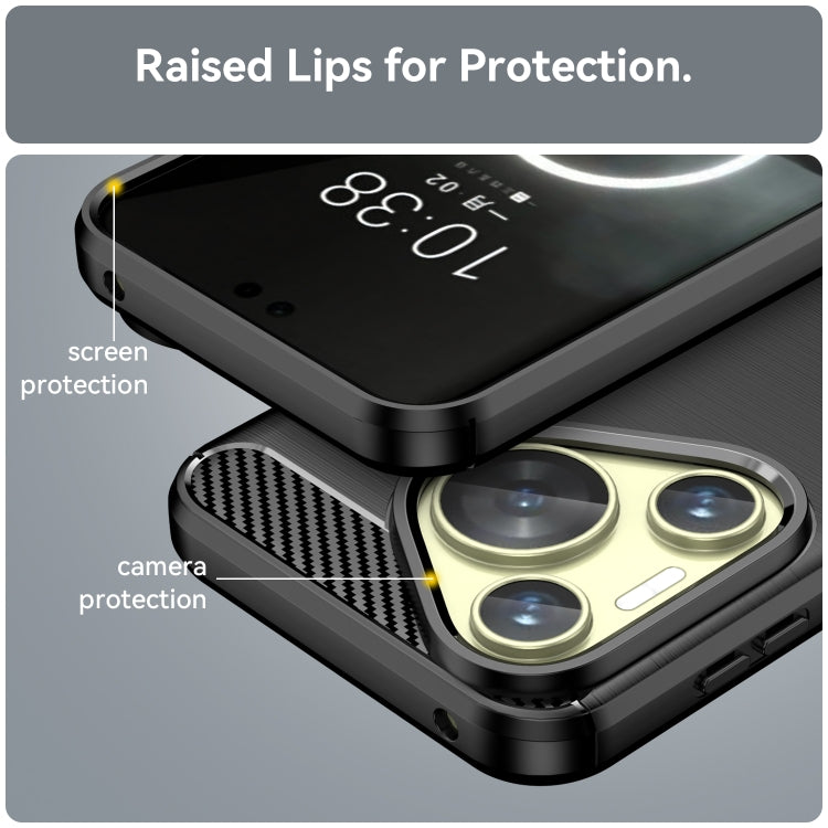 For Huawei Pura 70 Brushed Texture Carbon Fiber TPU Phone Case(Black)