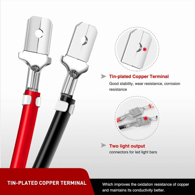 2pcs 16AWG For LED Lights / Off-Road Lights Car Wiring Harness Extension Cable Kit