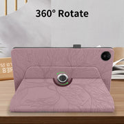 For Realme Pad 2 Tree Life Embossed Rotation Leather Tablet Case(Rose Gold)