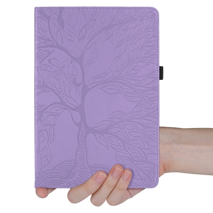 For Realme Pad 2 Tree Life Embossed Rotation Leather Tablet Case(Purple)