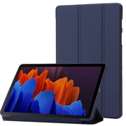 For Samsung Galaxy Tab S9+ / S10+ 3-Fold Holder Silicone Leather Tablet Case(Dark Blue)