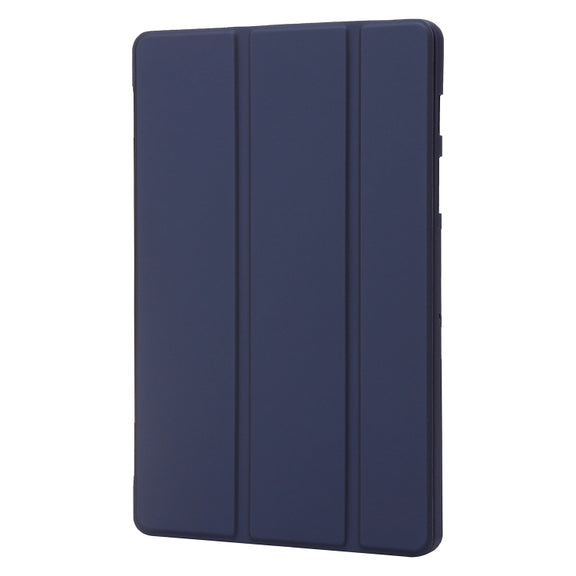 For Samsung Galaxy Tab S9+ / S10+ 3-Fold Holder Silicone Leather Tablet Case(Dark Blue)