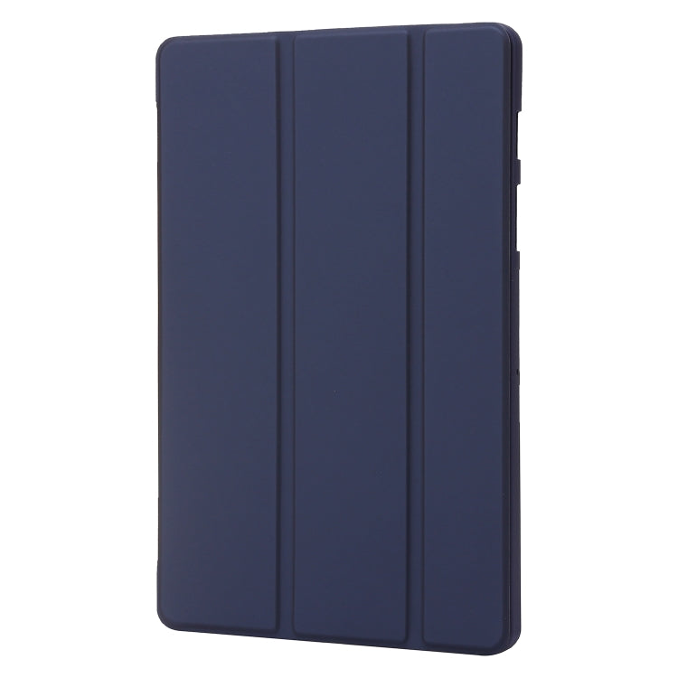 For Samsung Galaxy Tab S9+ / S10+ 3-Fold Holder Silicone Leather Tablet Case(Dark Blue)