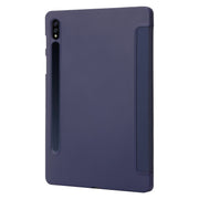 For Samsung Galaxy Tab S9+ / S10+ 3-Fold Holder Silicone Leather Tablet Case(Dark Blue)