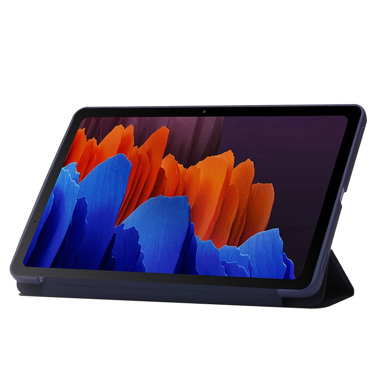 For Samsung Galaxy Tab S9+ / S10+ 3-Fold Holder Silicone Leather Tablet Case(Dark Blue)