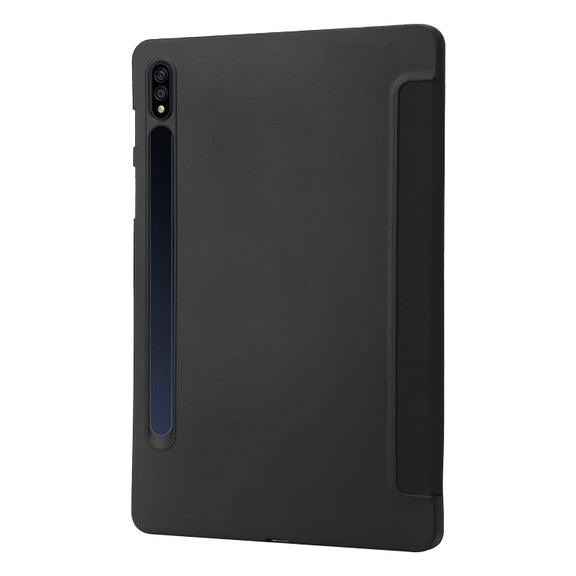 For Samsung Galaxy Tab S9+ / S10+ 3-Fold Holder Silicone Leather Tablet Case(Black)