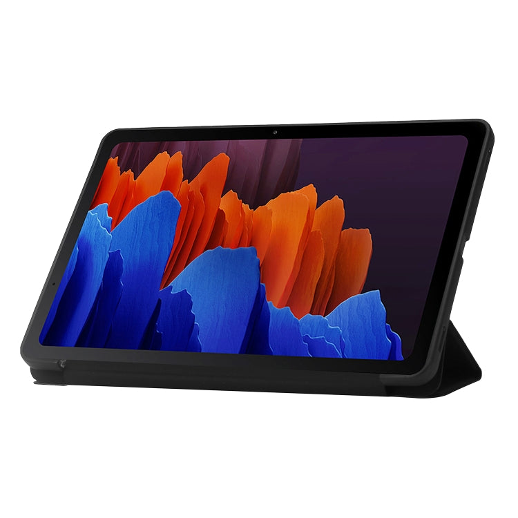 For Samsung Galaxy Tab S9+ / S10+ 3-Fold Holder Silicone Leather Tablet Case(Black)