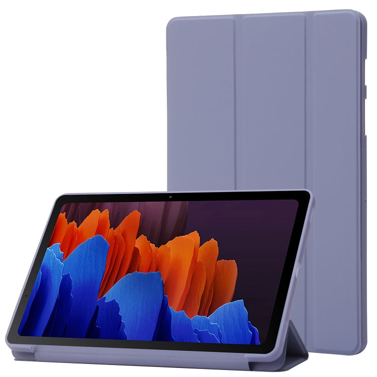 For Samsung Galaxy Tab S9+ / S10+ 3-Fold Holder Silicone Leather Tablet Case(Purple)