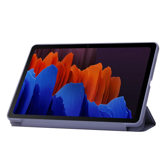 For Samsung Galaxy Tab S9+ / S10+ 3-Fold Holder Silicone Leather Tablet Case(Purple)