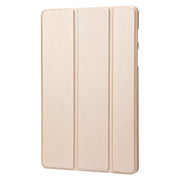 For Samsung Galaxy Tab S9 3-Fold Holder Silicone Leather Tablet Case(Gold)