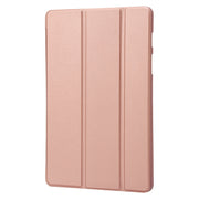 For Samsung Galaxy Tab S9 3-Fold Holder Silicone Leather Tablet Case(Rose Gold)