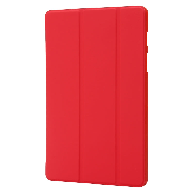 For Samsung Galaxy Tab S9 3-Fold Holder Silicone Leather Tablet Case(Red)
