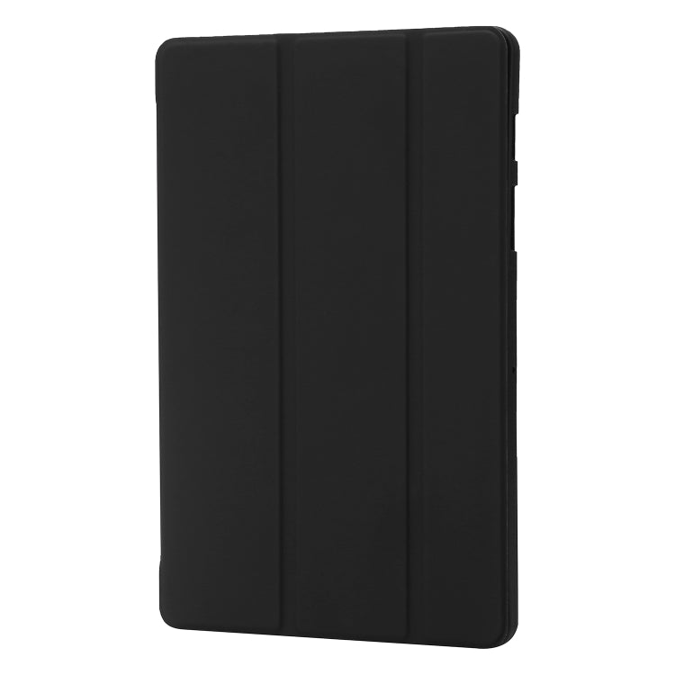 For Samsung Galaxy Tab S9 3-Fold Holder Silicone Leather Tablet Case(Black)