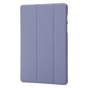 For Samsung Galaxy Tab S9 3-Fold Holder Silicone Leather Tablet Case(Purple)