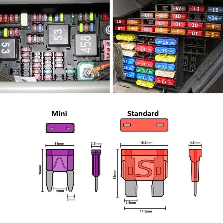 140pcs / Set Car Fuse Set Portable Standard & Mini Fuses