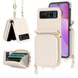 For Motorola Razr 40 Long and Short Lanyard Zipper Card Slot Foldable Phone Case(Beige) - free shipping - PMC TechLife - Order now!