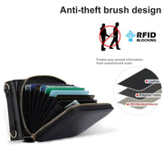 For Motorola Razr 40 Long and Short Lanyard Zipper Card Slot Foldable Phone Case(Black)
