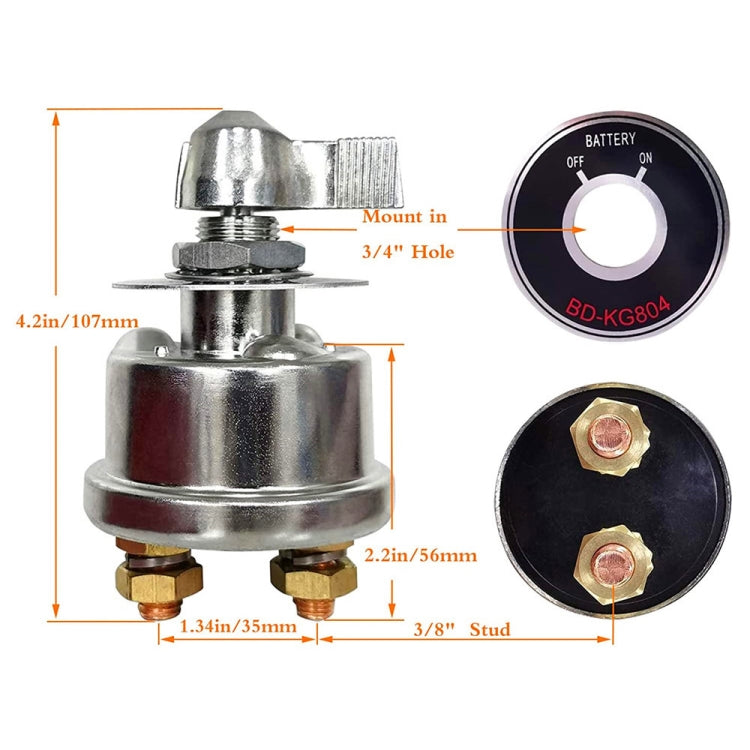 300A Car Ships RV High Current Battery Cut-Off Switch Battery Power Isolator With Accessories