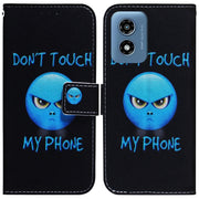 For Motorola Moto G Play 4G 2024 Coloured Drawing Flip Leather Phone Case(Anger)