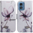 For Motorola Moto G Play 4G 2024 Coloured Drawing Flip Leather Phone Case(Magnolia) - Motorola Cases by PMC Jewellery | Online Shopping South Africa | PMC Jewellery | Buy Now Pay Later Mobicred