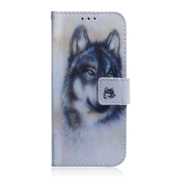 For Motorola Edge 2024 Coloured Drawing Flip Leather Phone Case(White Wolf)