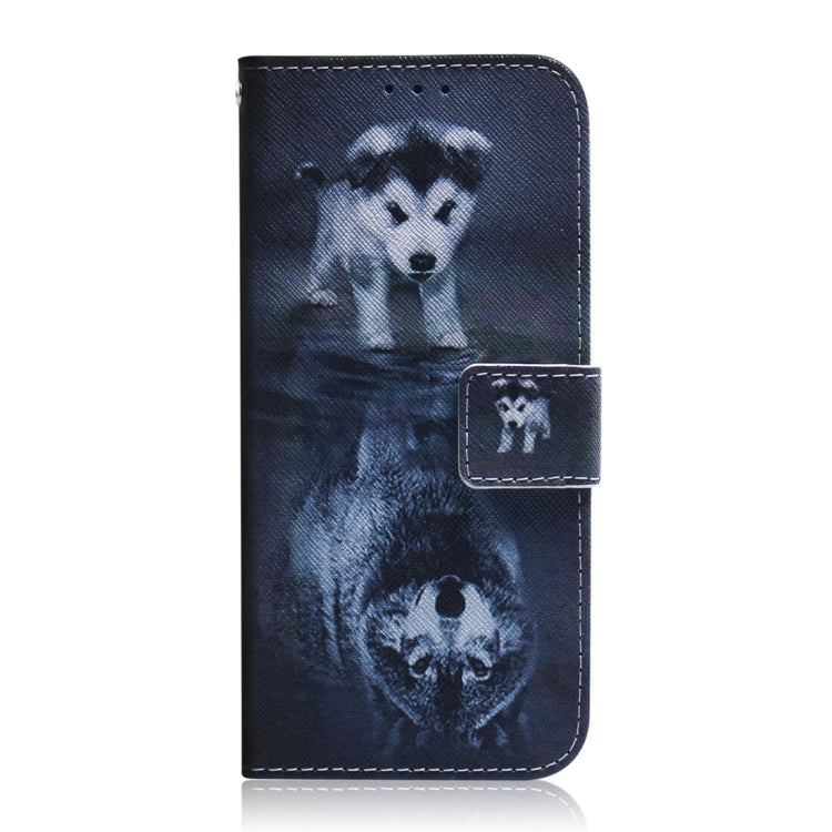 For Motorola Edge 2024 Coloured Drawing Flip Leather Phone Case(Wolf and Dog)