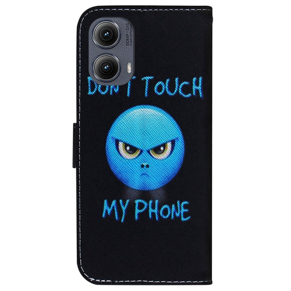 For Motorola Edge 2024 Coloured Drawing Flip Leather Phone Case(Anger)