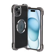 For iPhone 15 R-JUST RJ51 Hollow MagSafe Magnetic Metal Phone Case(Space Grey)