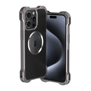 For iPhone 15 Pro R-JUST RJ51 Hollow MagSafe Magnetic Metal Phone Case(Space Grey)