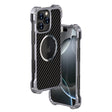 For iPhone 16 Pro Max R-JUST RJ51 Hollow MagSafe Magnetic Metal Phone Case(Space Grey) - free shipping - PMC Jewellery - Order now!