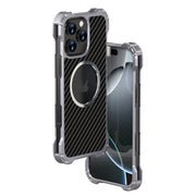 For iPhone 16 Pro Max R-JUST RJ51 Hollow MagSafe Magnetic Metal Phone Case(Space Grey)