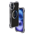 For iPhone 16 Plus R-JUST RJ51 Hollow MagSafe Magnetic Metal Phone Case(Space Grey) - free shipping - PMC Jewellery - Order now!