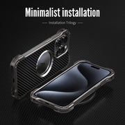 For iPhone 15 Pro R-JUST RJ51 Hollow MagSafe Magnetic Metal Phone Case(Space Grey)