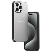 For iPhone 15 Pro R-JUST RJ52 3-Line Style Metal TPU Shockproof Phone Case(Silver)