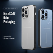For iPhone 15 Pro R-JUST RJ52 3-Line Style Metal TPU Shockproof Phone Case(Blue)