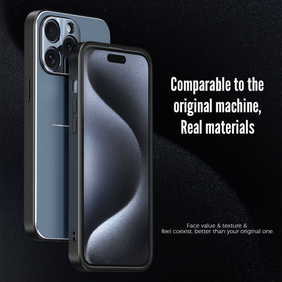 For iPhone 15 Plus R-JUST RJ52 3-Line Style Metal TPU Shockproof Phone Case(Silver)