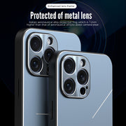 For iPhone 15 Plus R-JUST RJ52 3-Line Style Metal TPU Shockproof Phone Case(Blue)