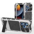 For iPhone 15 Pro R-JUST Metal + Silicone + Tempered Glass Life Waterproof Phone Case with Holder(Silver) - iPhone 15 Pro Cases by R-JUST | Online Shopping South Africa | PMC TechLife | Buy Now Pay Later Mobicred