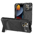 For iPhone 15 R-JUST Metal + Silicone + Tempered Glass Life Waterproof Phone Case with Holder(Black) - free shipping - PMC TechLife - Order now!