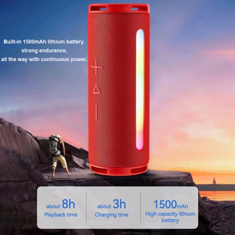 T&G TG374 Portable 3D Stereo Bluetooth Speaker Subwoofer Support FM / TF Card / RGB Light(Grey)