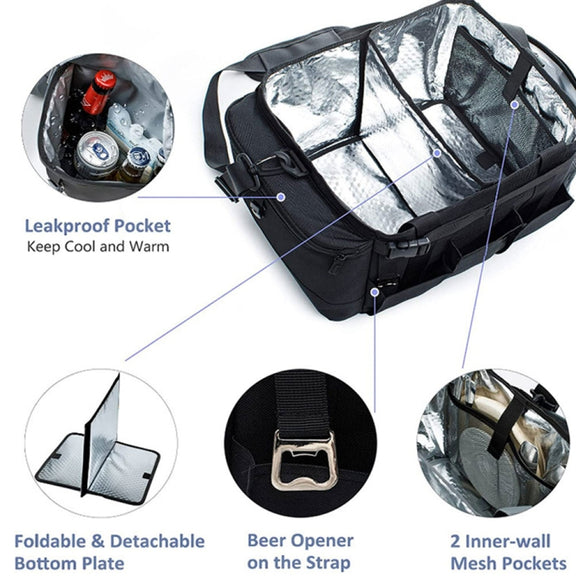 Foldable and Portable Outdoor Car Camping Picnic Storage Bag(Black)