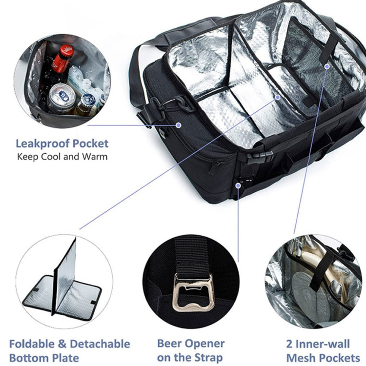 Large Foldable and Portable Outdoor Car Camping Picnic Storage Bag(Grey)