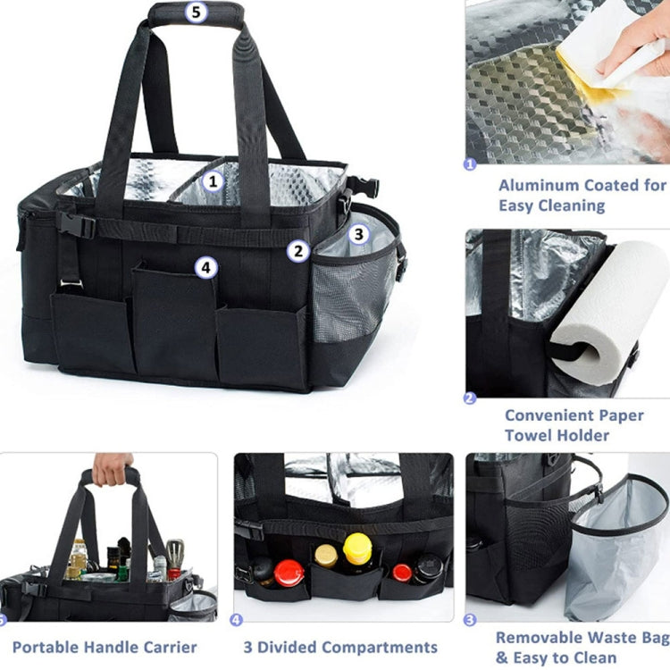 Large Foldable and Portable Outdoor Car Camping Picnic Storage Bag(Grey)