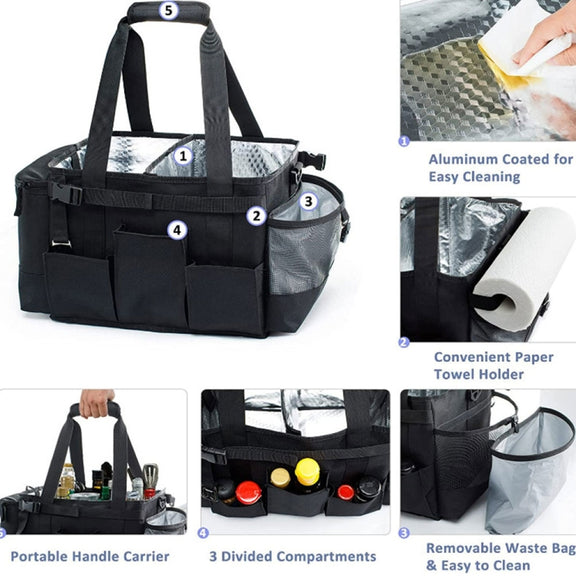 Large Foldable and Portable Outdoor Car Camping Picnic Storage Bag(Grey)