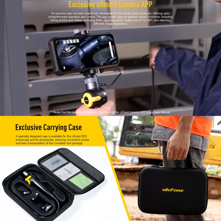 Ulefone uSmart E03 Rotatable Endoscope IP67 Water-resistant for Armor 24 / 21 / 19 / 18T / 18T Ultra / Armor Pad(Black)