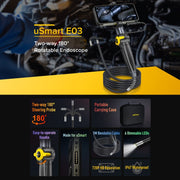 Ulefone uSmart E03 Rotatable Endoscope IP67 Water-resistant for Armor 24 / 21 / 19 / 18T / 18T Ultra / Armor Pad(Black)