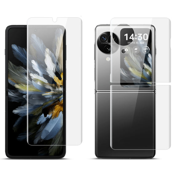For OPPO Find N3 Flip imak Full Screen Hydrogel Film Front Screen + Back Protector Set