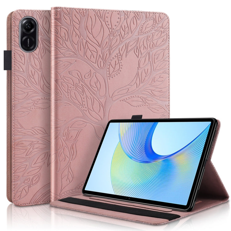 For Honor Pad X9 / X8 Pro Tree Life Series Embossed Leather Tablet Case(Rose Gold)