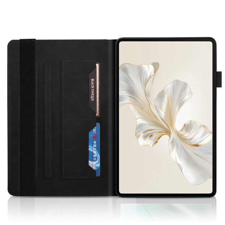 For Honor Pad 9 Tree Life Series Embossed Leather Tablet Case(Black)